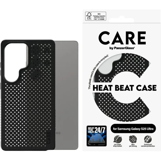 PanzerGlass CARE by Feature Heat Beat Case for Samsung Galaxy S25 Ultra - Black - (PAN001045-0)