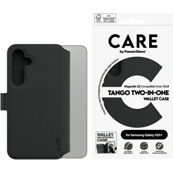 PanzerGlass CARE by Feature Tango 2in1 Wallet Case for Samsung Galaxy S25+ - Black - (PAN001065-0)