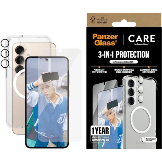 PanzerGlass CARE by Flagship 3in1 Case + Glass + Lens Protective Kit for Samsung Galaxy S25+ - (PAN000997-0)