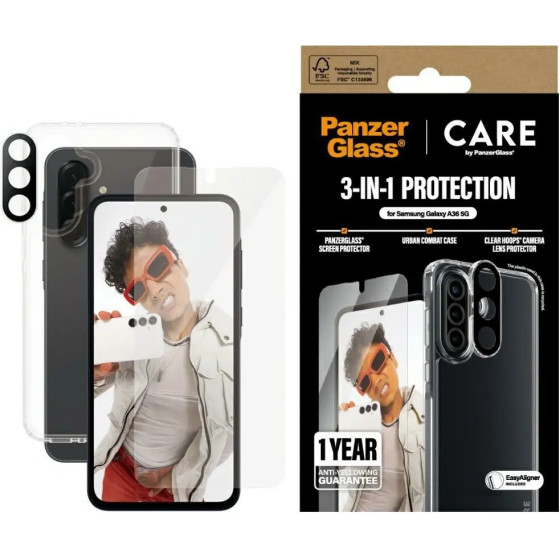 PanzerGlass CARE by Flagship 3in1 Case+Glass+Lens for Samsung Galaxy A36 5G - transparent - (PAN000998-0)