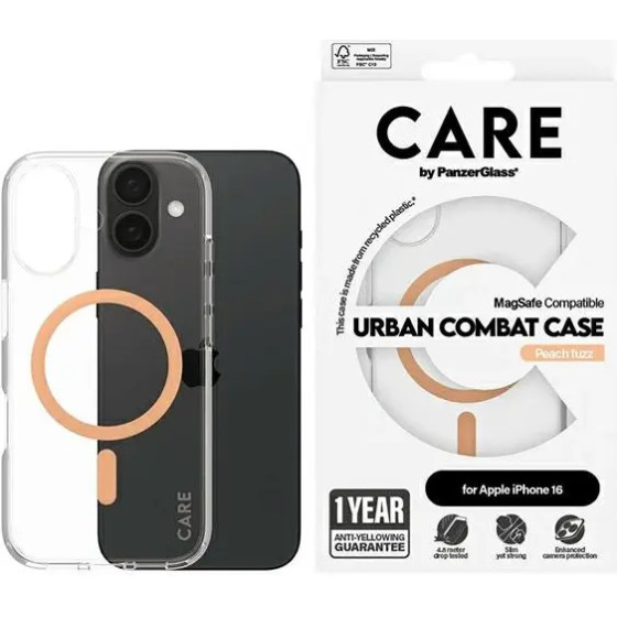 PanzerGlass CARE by Flagship Case iPhone 16 6.1 peach/peachy MagSafe 1373 - (PAN000865-0)