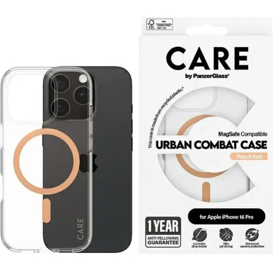 PanzerGlass CARE by Flagship Case iPhone 16 Pro 6.3 Peachy MagSafe 1374 - (PAN000778-0)