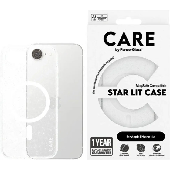 PanzerGlass CARE by Flagship Urban Combat StarLight White MagSafe iPhone 16e Case - Clear - (PAN001124-0)
