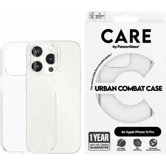 PanzerGlass CARE by Urban Combat Case for iPhone 15 Pro - Clear - (PAN000744-0)