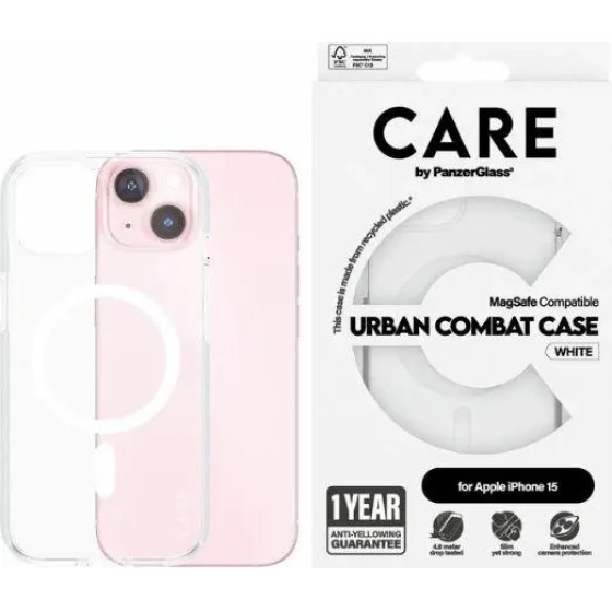 PanzerGlass CARE by Urban Combat Case MagSafe for iPhone 15 - White - (PAN000739-0)