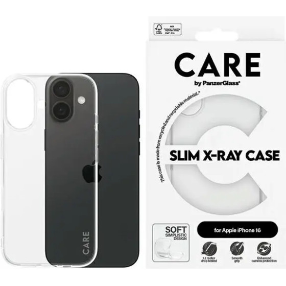PanzerGlass CARE by X-Ray Soft Basic Case iPhone 16 6.1 transparent 1441 - (PAN000869-0)