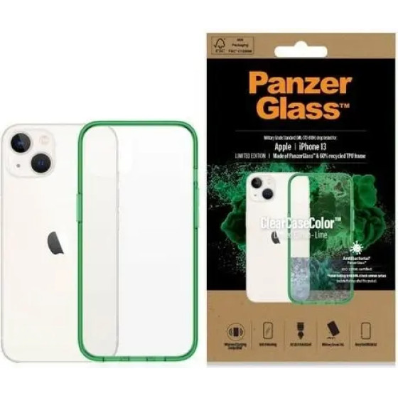 PanzerGlass ClearCase antibacterial case with Military Grade certificate for iPhone 13 / 14 / 15 - transparent green - (PAN000312-0)