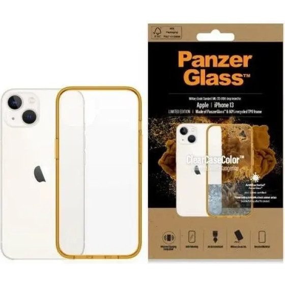 PanzerGlass ClearCase antibacterial case with Military Grade certificate for iPhone 13 / 14 / 15 - transparent yellow - (PAN000311-0)