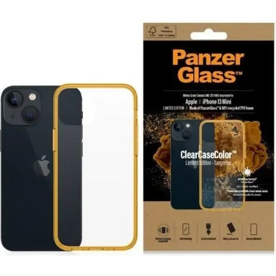 PanzerGlass ClearCase Antibacterial Military Grade Certified Case for iPhone 13 Mini - Transparent Yellow - (PAN000309-0)