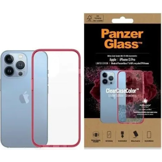 PanzerGlass ClearCase antibacterial Military Grade certified case for iPhone 13 Pro - transparent pink - (PAN000319-0)