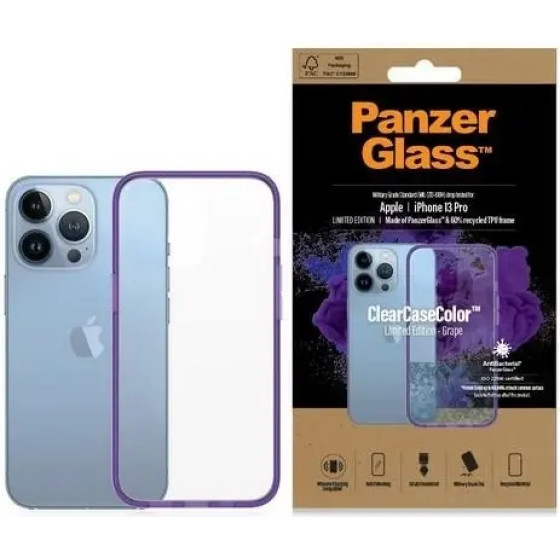 PanzerGlass ClearCase antibacterial Military Grade certified case for iPhone 13 Pro - transparent purple - (PAN000304-0)