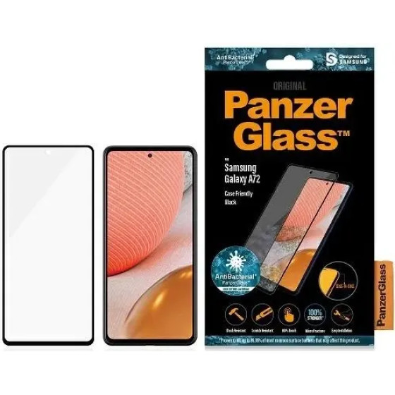 PanzerGlass E2E Microfracture antibacterial glass for Samsung Galaxy A72 - with black frame - (PAN000152-0)