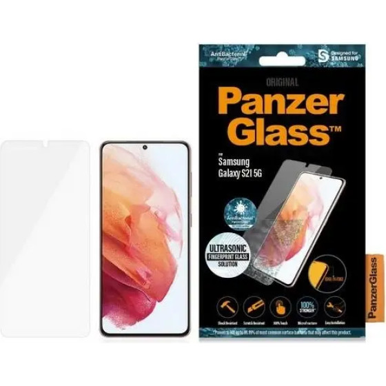 PanzerGlass E2E Microfracture antibacterial glass for Samsung Galaxy S21 - with black frame - (PAN000334-0)