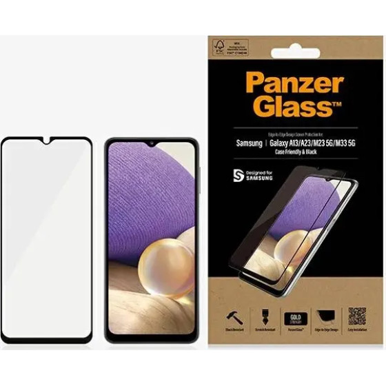 PanzerGlass E2E Regular Tempered Glass for Samsung Galaxy A12 / A23 / M23 / M33 5G - with Black Frame - (PAN000358-0)