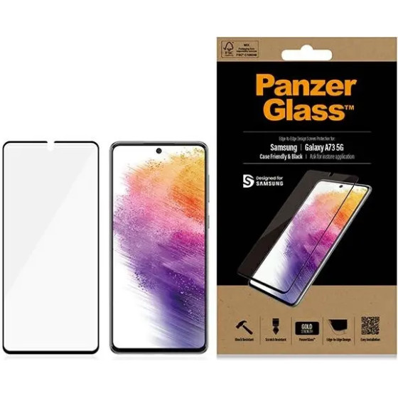 PanzerGlass E2E Regular tempered glass for Samsung Galaxy A73 - with black frame - (PAN000367-0)