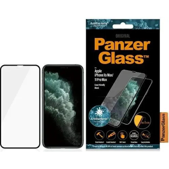 PanzerGlass E2E Super+ antibacterial tempered glass for iPhone XS Max / 11 Pro Max - with black frame - (PAN000091-0)