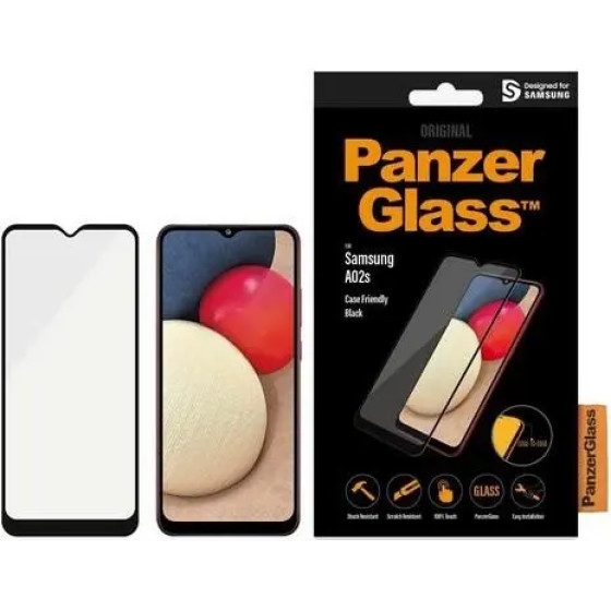 PanzerGlass E2E Super+ antibacterial tempered glass for Samsung Galaxy A02s - with black frame - (PAN000247-0)