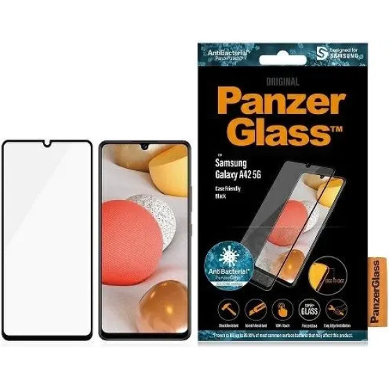 PanzerGlass E2E Super+ antibacterial tempered glass for Samsung Galaxy A42 5G - with black frame - (PAN000148-0)