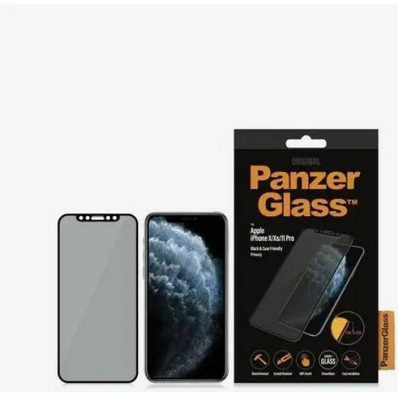 PanzerGlass E2E Super+ privacy tempered glass for iPhone X / XS / 11 Pro - with black frame - (PAN000213-0)