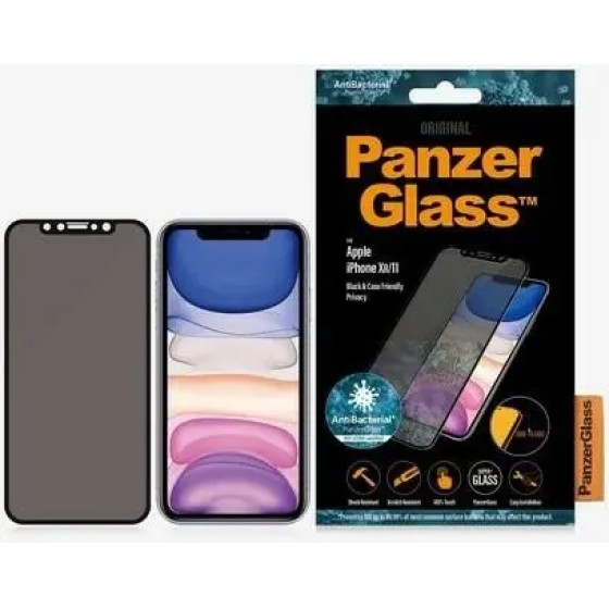 PanzerGlass E2E Super+ privacy tempered glass for iPhone XR / 11 - with black frame - (PAN000136-0)