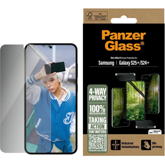 PanzerGlass Eco Matrix Ultra-Wide Fit Privacy Glass for Samsung Galaxy S25+ - (PAN001047-0)