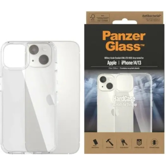 PanzerGlass HardCase antibacterial Military Grade certified case for iPhone 14 / 15 / 13 - transparent - (PAN000405-0)