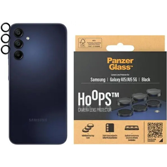PanzerGlass Hoops Camera Protection for Samsung Galaxy A15 / A15 5G - with Black Frame - (PAN000627-0)