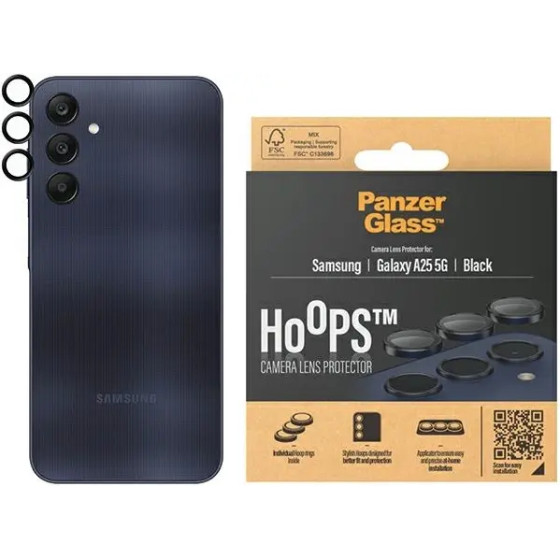 PanzerGlass Hoops Camera Protection for Samsung Galaxy A25 5G - with Black Frame - (PAN000619-0)