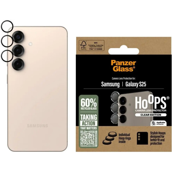 PanzerGlass Hoops Lens Protector Tempered Glass for Samsung Galaxy S25 Clear - (PAN001030-0)