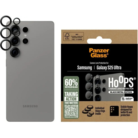 PanzerGlass Hoops Lens Protector Tempered Glass for Samsung Galaxy S25 Ultra Black - (PAN001000-0)