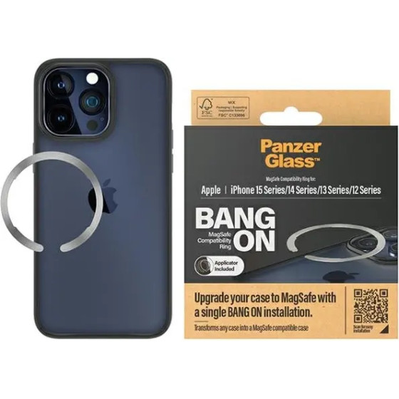 PanzerGlass MagSafe Bang ON ring for iPhone 12 / 13 / 14 / 15 - silver - (PAN000602-0)