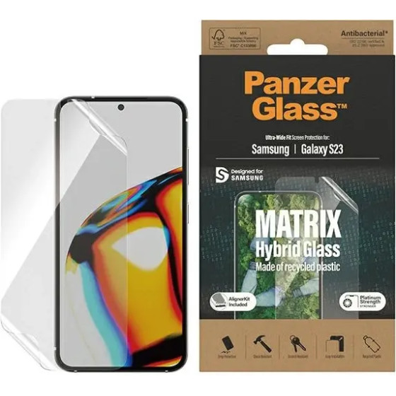 PanzerGlass Matrix hybrid glass with positioner for Samsung Galaxy S23 - (PAN000473-0)
