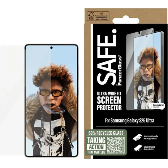 PanzerGlass SAFE by Ultra-Wide Fit Tempered Glass for Samsung Galaxy S25 Ultra - (PAN001105-0)