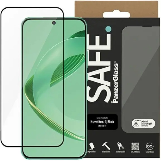 PanzerGlass SAFE by Ultra-Wide Fit tempered glass on Huawei nova 11 - with black frame - (PAN000516-0)