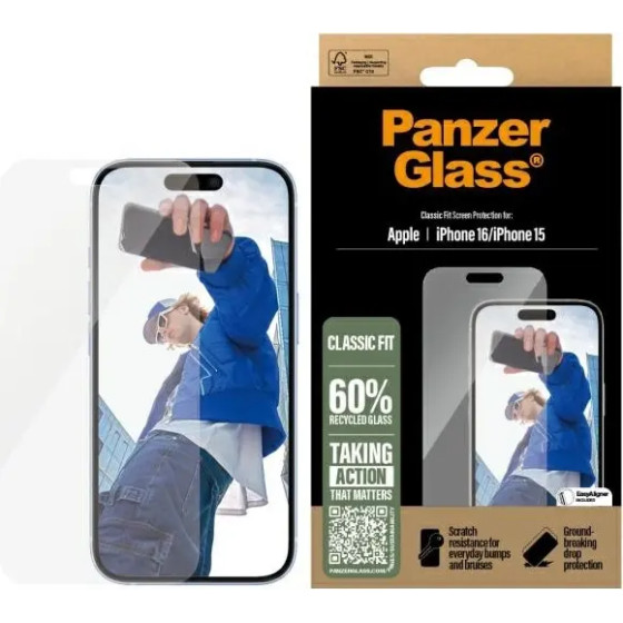 PanzerGlass Screen Protector iPhone 16 6.1 Classic Fit 2873 - (PAN000812-0)