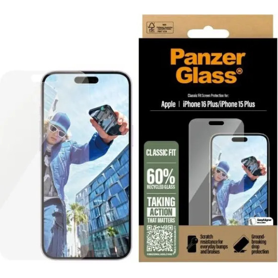 PanzerGlass Screen Protector iPhone 16 Plus 6.7 Classic Fit 2875 - (PAN000814-0)