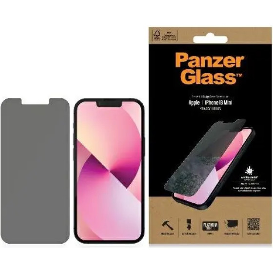 PanzerGlass Standard Super+ antibacterial privatizing tempered glass for iPhone 13 mini - (PAN000280-0)