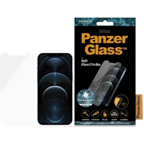 PanzerGlass Standard Super+ antibacterial tempered glass for iPhone 12 Pro Max - (PAN000099-0)