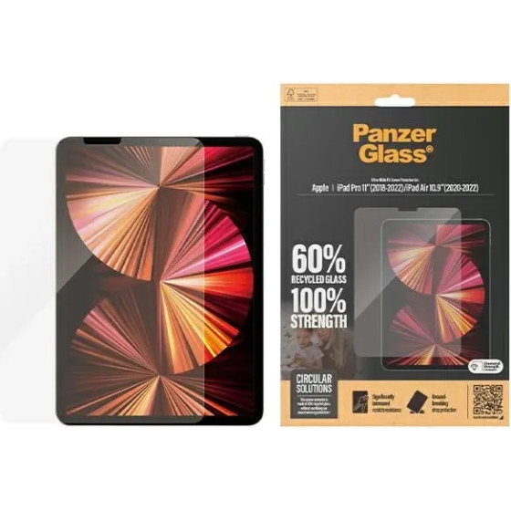 PanzerGlass Ultra-Wide Fit antibacterial tempered glass for iPad Pro 11 2018-2022 / Air 10.9 2020-2022 - (PAN000707-0)