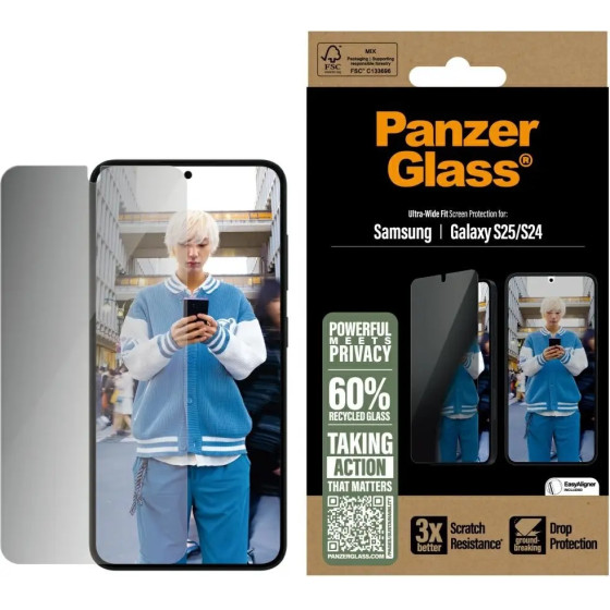 PanzerGlass Ultra-Wide Fit Privacy Glass for Samsung Galaxy S25 - (PAN001090-0)