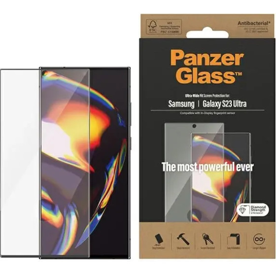 PanzerGlass Ultra-Wide Fit tempered glass for Samsung Galaxy S23 Ultra S918 - (PAN000472-0)