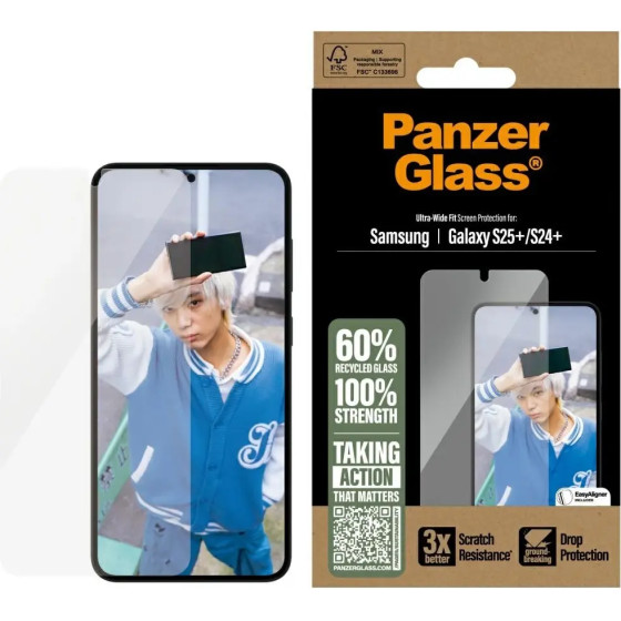 PanzerGlass Ultra-Wide Fit Tempered Glass for Samsung Galaxy S25+ - (PAN001061-0)