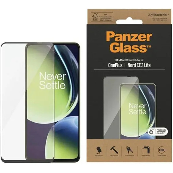 PanzerGlass Ultra-Wide Fit tempered glass on OnePlus Nord CE 3 Lite - (PAN000608-0)