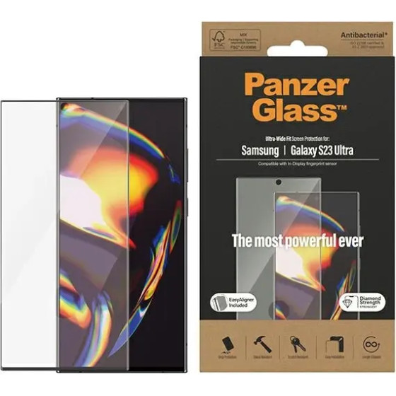 PanzerGlass Ultra-Wide Fit Tempered Glass with Applicator for Samsung Galaxy S23 Ultra - (PAN000469-0)
