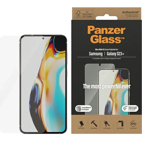 PanzerGlass Ultra-Wide Fit tempered glass with applicator for Samsung Galaxy S23+ - (PAN000468-0)