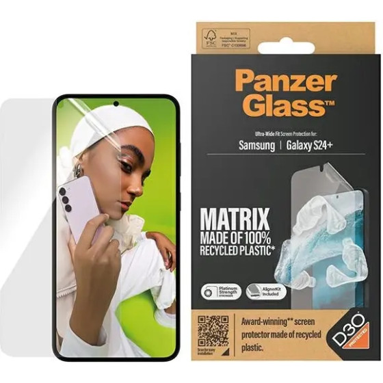 PanzerGlass Ultra-Wide Fit tempered glass with D3O(R) with applicator for Samsung Galaxy S24+ - (PAN000643-0)