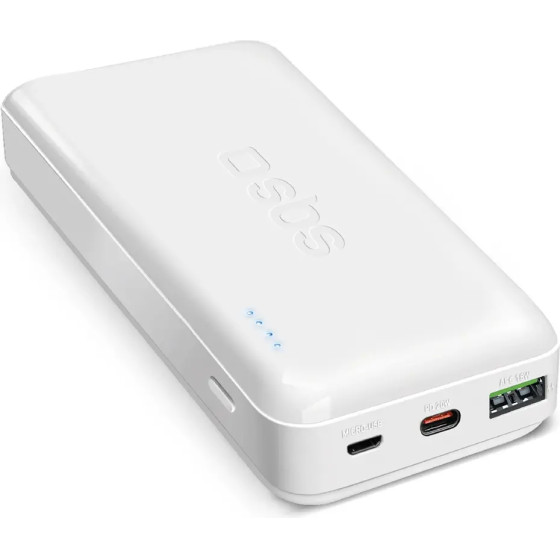 SBS Powerbank 20000 mAh 20W Power Delivery with MicroUSB, USB-C, USB-A - white - (TTBB20000PD20W)