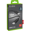 SBS TECABLETISSUETCK USB-C - USB-C 1.5m 60W braided cable - black - (TECABLETISSUETCCK)