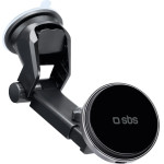 SBS Telescopic Smartphone Holder with Wireless Charger, MagSafe Compatible, for Windshield and Dashboard - Black - (TESUPMAGEXTWIR15W)