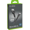 SBS USB-A - Micro-USB Cable 2 m - Black - (TECABLEMICRO2K)